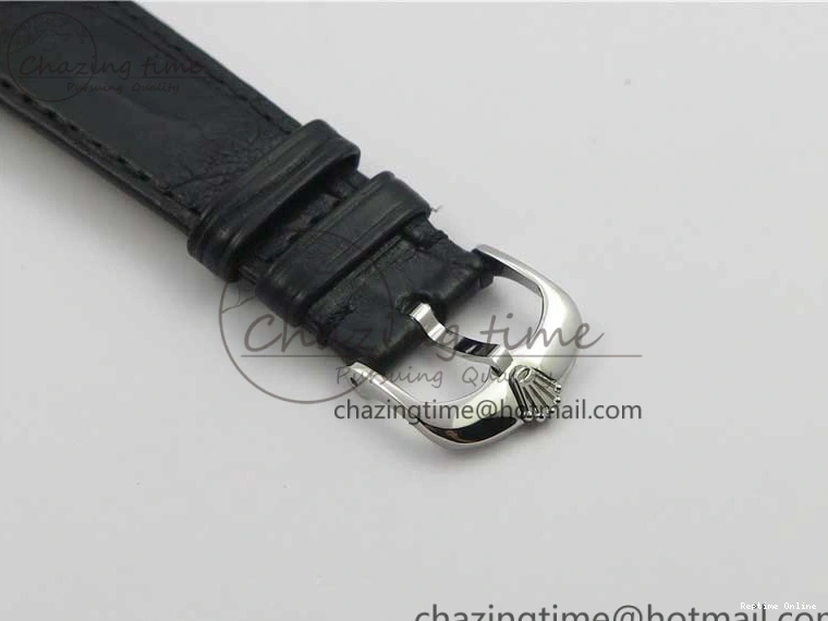 0510 Cellini 50519 Real Date SS BP Maker Best Edition Black Dial Sticks Markers on Black Leather Strap SA Affordable 3087